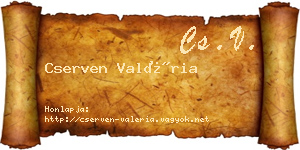 Cserven Valéria névjegykártya